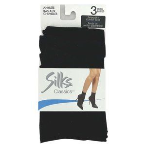 Silks Classics | Women's Anklet Tights | Black | 3 Pairs | OS